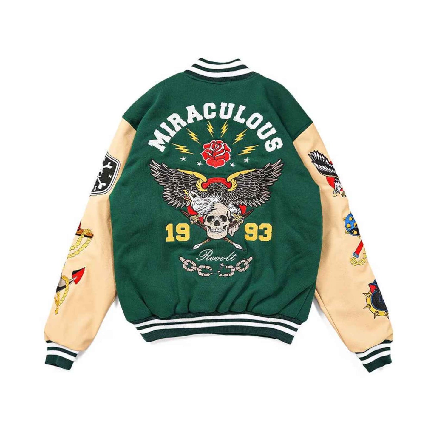 Skeleton 1993 Bird Varsity Vintage Jacket