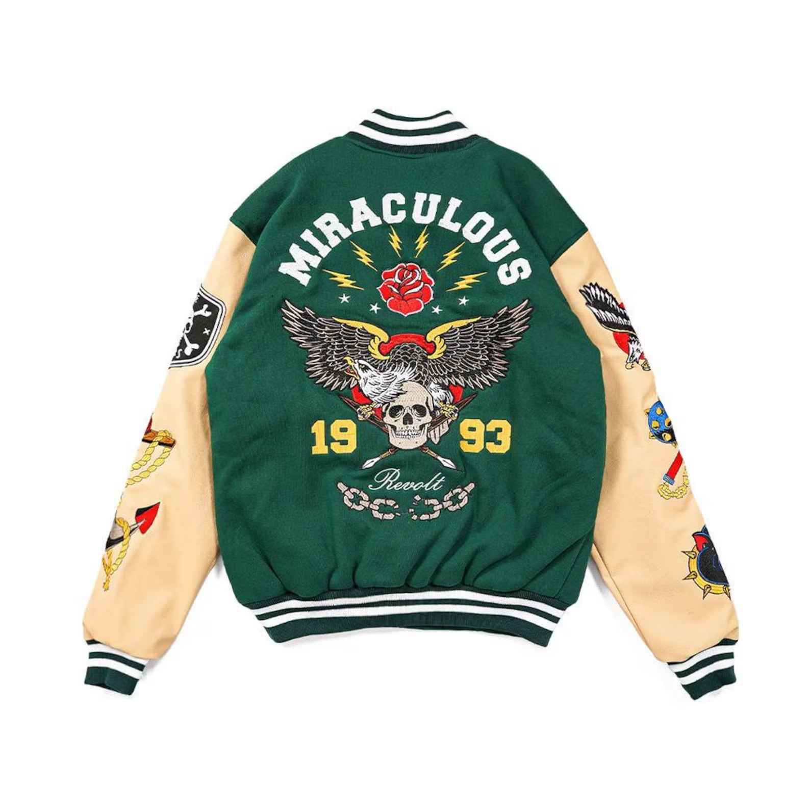 Skeleton 1993 Bird Varsity Vintage Jacket