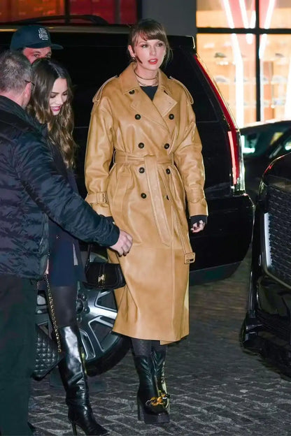 Taylor Swift 35th Birthday Camel Trench Coat