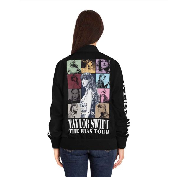 Taylor Swift Eras Tour Black Bomber Jacket
