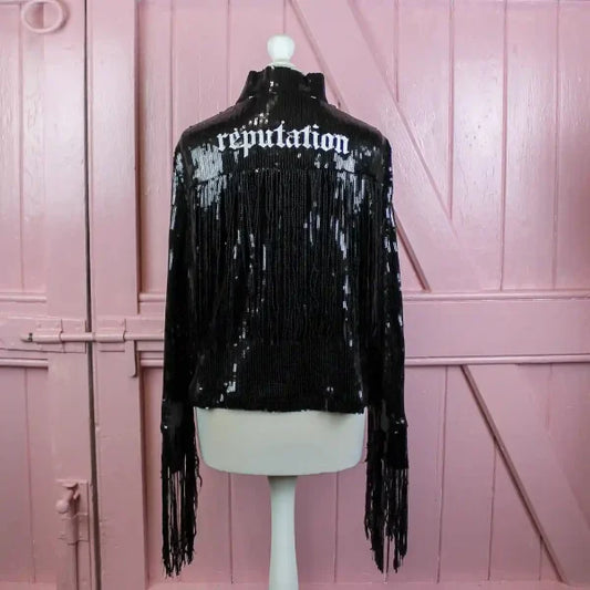 Taylor Swift Reputation Eras Tour Black Sequin Jacket