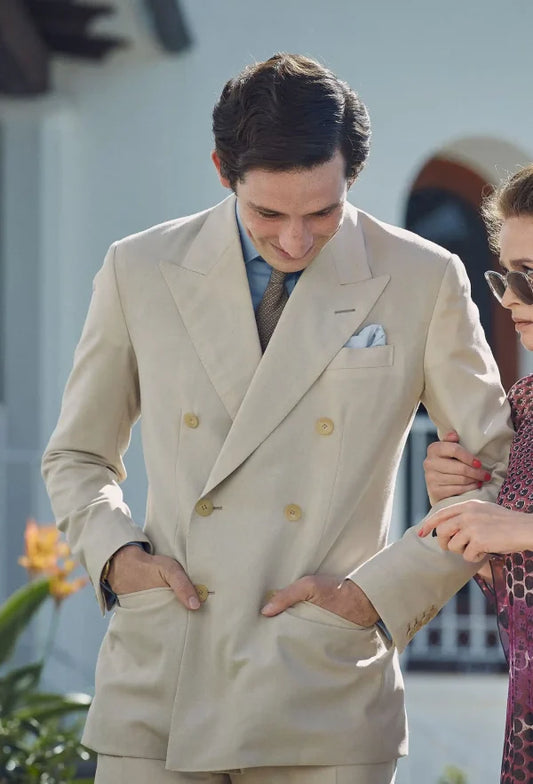 The Crown Josh O’Connor Cream Blazer