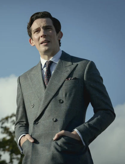 The Crown Josh O’Connor Plaid Blazer