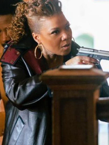 The Equalizer E07 Queen Latifah Black Leather Coat