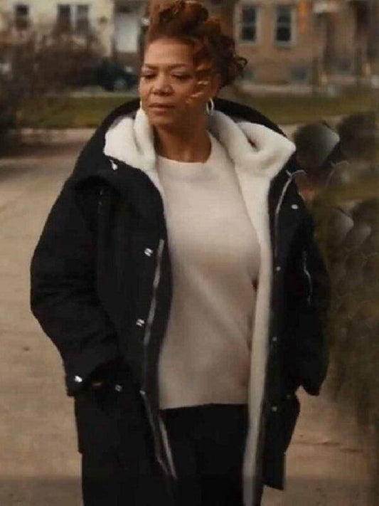 The Equalizer Queen Latifah Black Shearling Coat