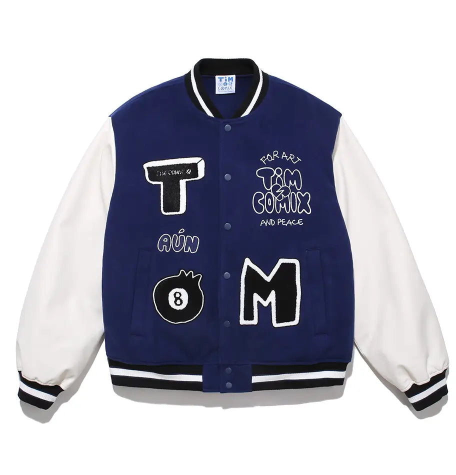 Timcomix 8 Ball Navy Varsity Jacket