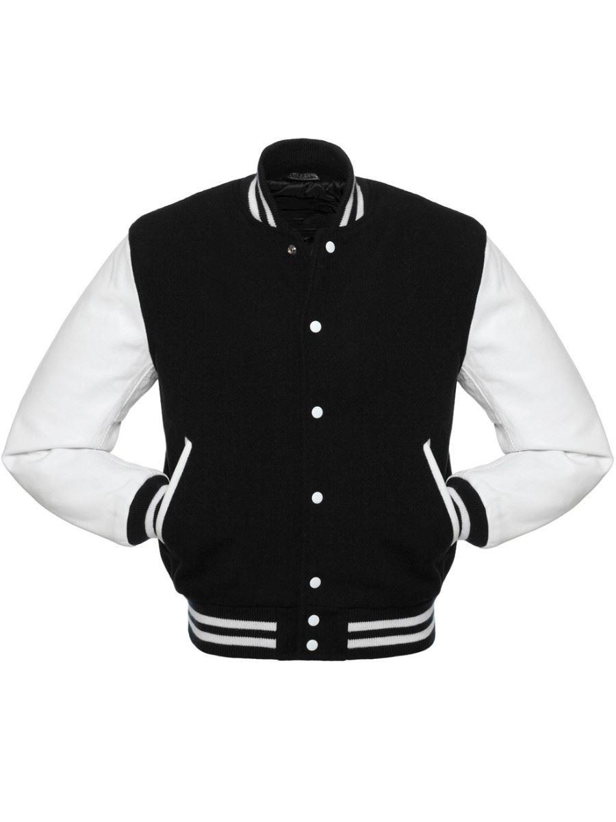 Unisex Black and White Varsity Jacket