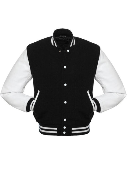 Unisex Black and White Varsity Jacket