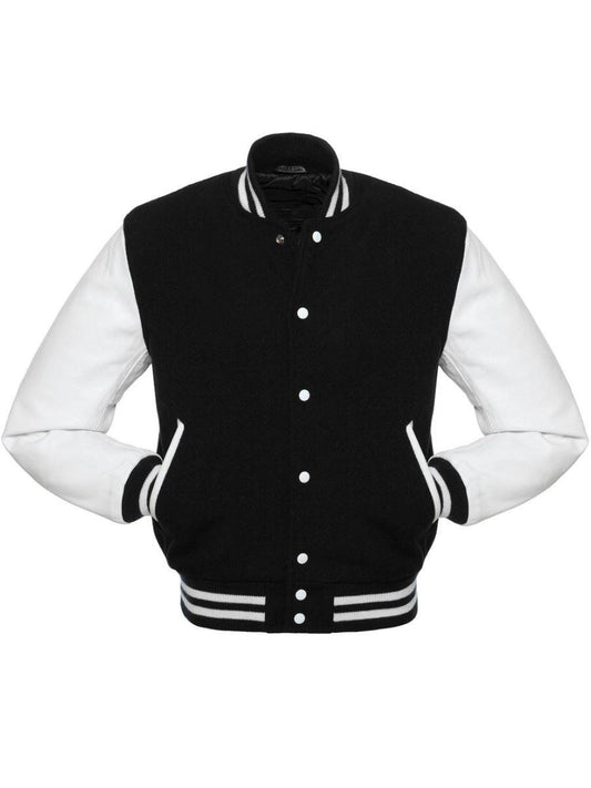 Unisex Black and White Varsity Jacket
