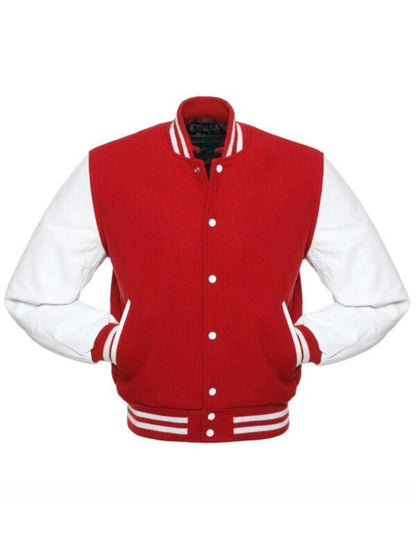 Unisex Red and White Varsity Jacket