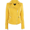 Women Yellow Biker Leather Jacket