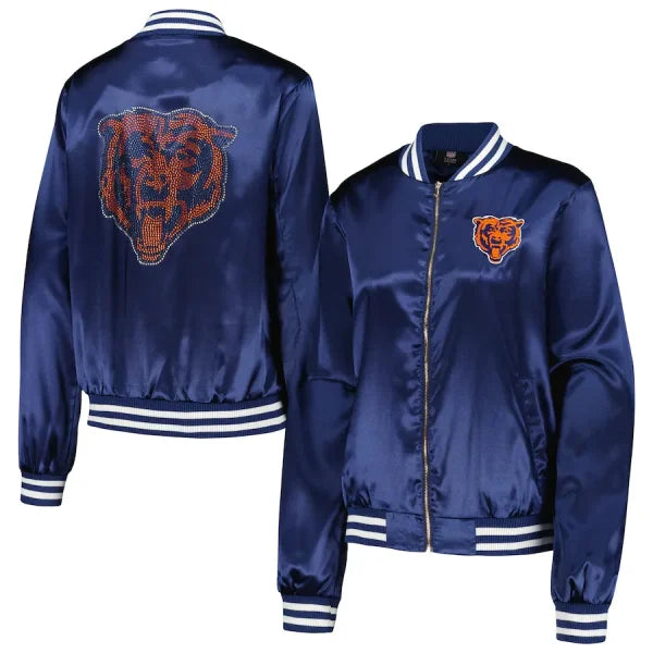 Women’s Chicago Bears Rhinestone Varsity Jacket