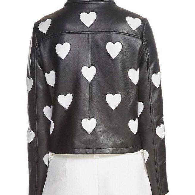 Women’s Maje Heart Biker Leather Jacket
