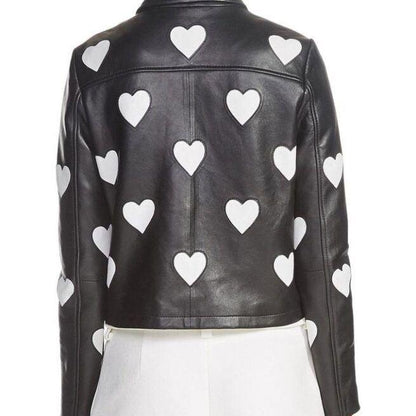 Women’s Maje Heart Biker Leather Jacket