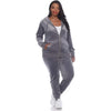 Women’s Plus Size 2-Piece Velour Tracksuit