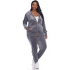 Women’s Plus Size 2-Piece Velour Tracksuit