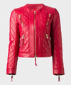 Womens Quilted Leather Jacket