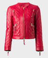 Womens Quilted Leather Jacket