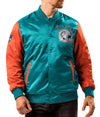 Miami Dolphins Locker Room Throwback Satin Varsity Jacket