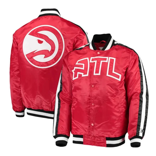 Atlanta Hawks The Offensive Red Varsity Satin Jacket