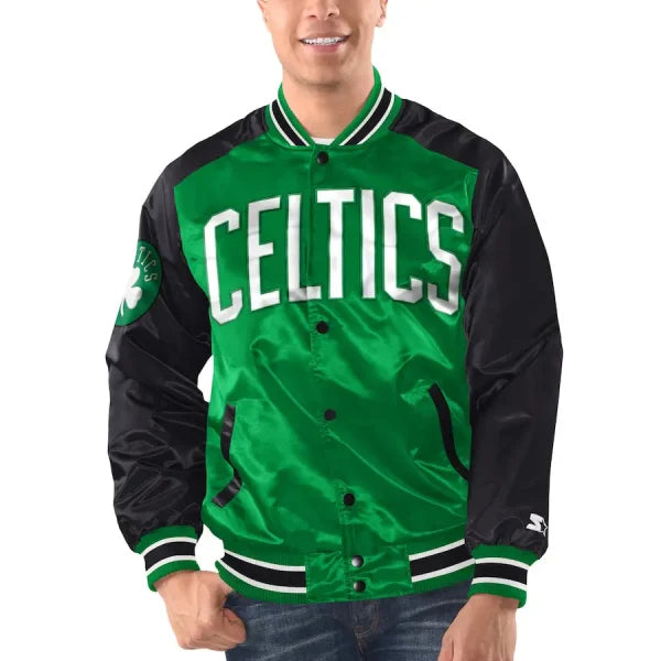 Boston Celtics Renegade Satin Varsity Jacket