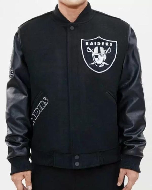 Black Las Vegas Raiders Varsity Jacket
