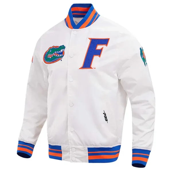 Florida Gators Classic White Satin Jacket