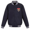 Navy Florida Panthers Front Hit Poly Twill Jacket
