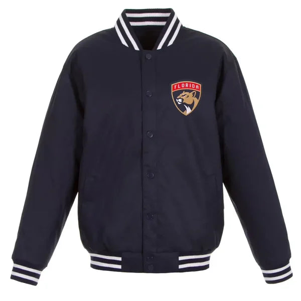 Navy Florida Panthers Front Hit Poly Twill Jacket
