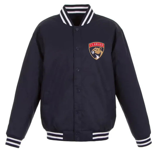 Navy Florida Panthers Front Hit Poly Twill Jacket