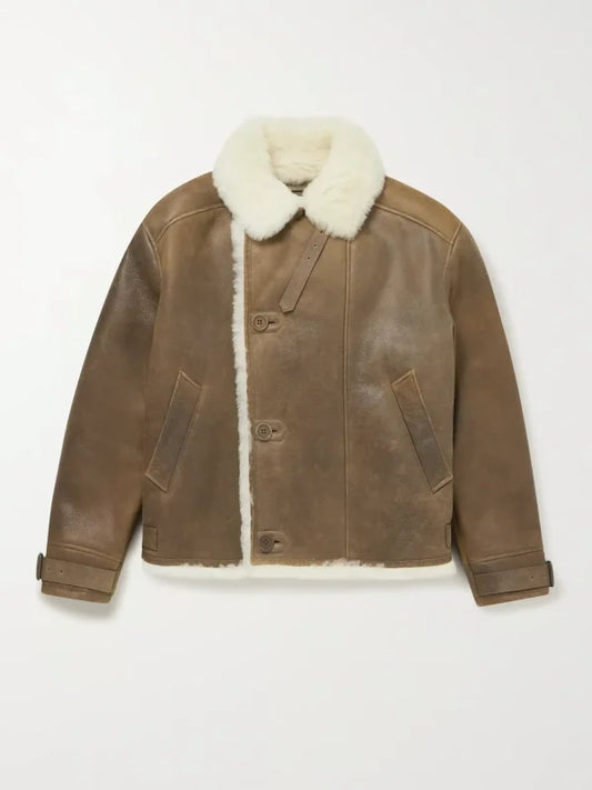 Shearling Lined Aviator Jacket