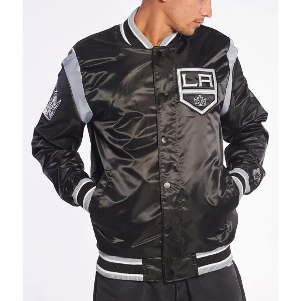 Los Angeles Kings Teddy Black Satin Jacket