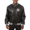 Brooklyn Nets Big & Tall All-Leather Jacket