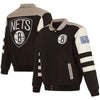 Brooklyn Nets Black Stripe Colorblock Jacket