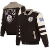 Brooklyn Nets Black Stripe Colorblock Jacket