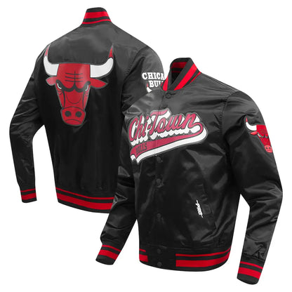 Chicago Bulls Script Tail Varsity Jacket