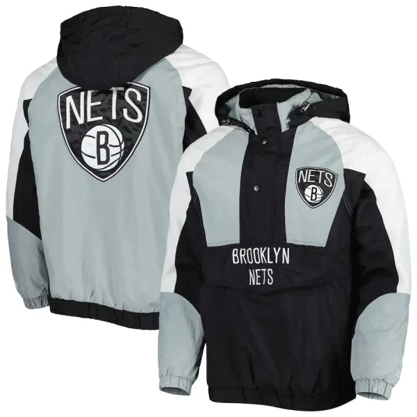 Brooklyn Nets Black Raglan Hoodie