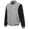 Miami Dolphins Varsity Gray and Black Wool Jacket
