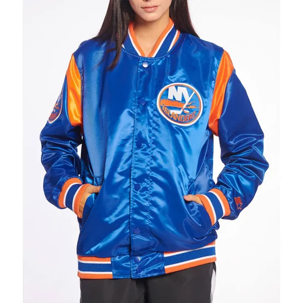 NY Islanders Teddy Royal Satin Jacket