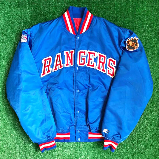 90’s NY Rangers Blue Bomber Jacket