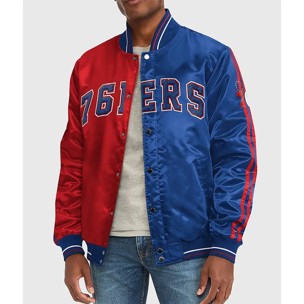 Philadelphia 76ers Blue and Red Jacket