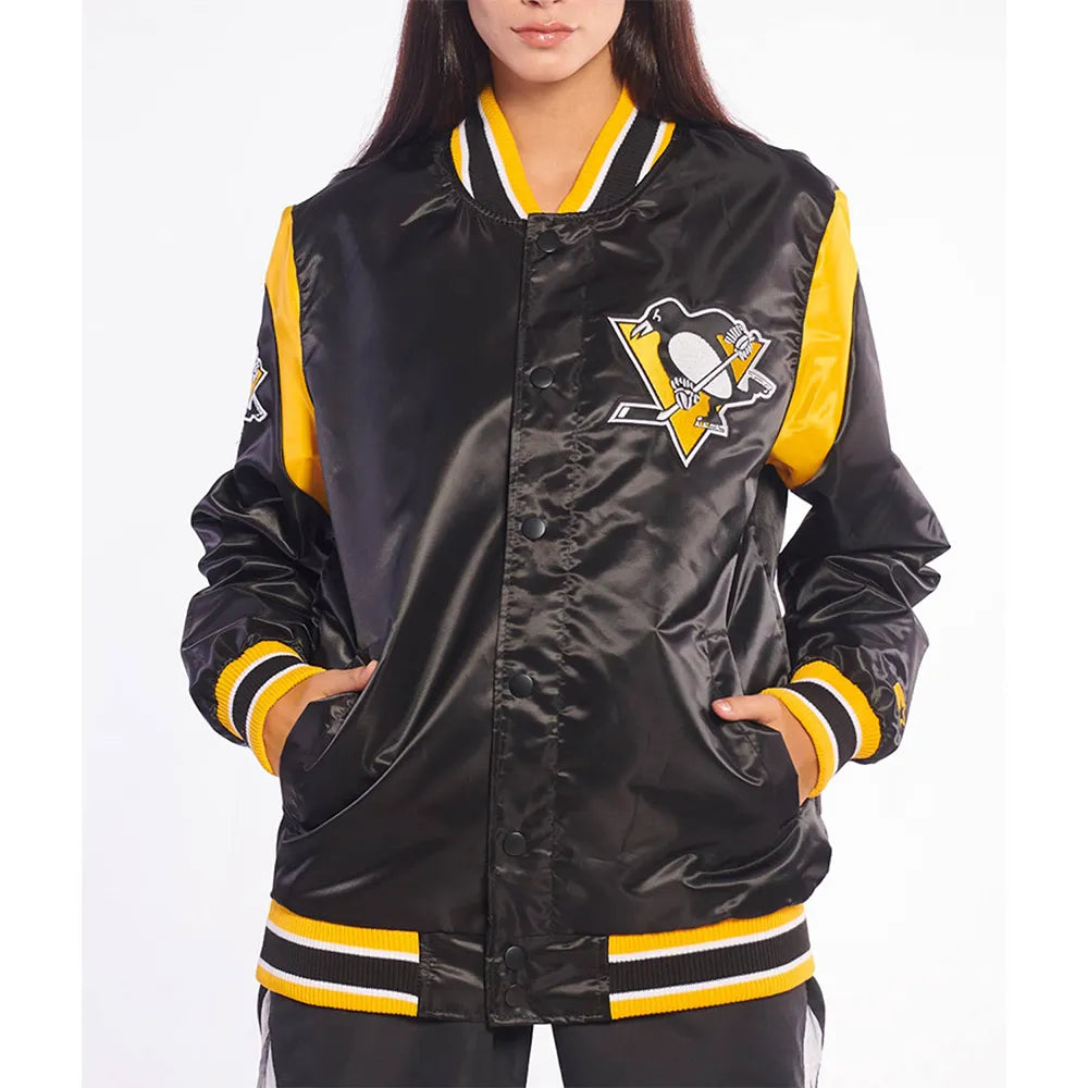 Pittsburgh Penguins Teddy Black Satin Jacket