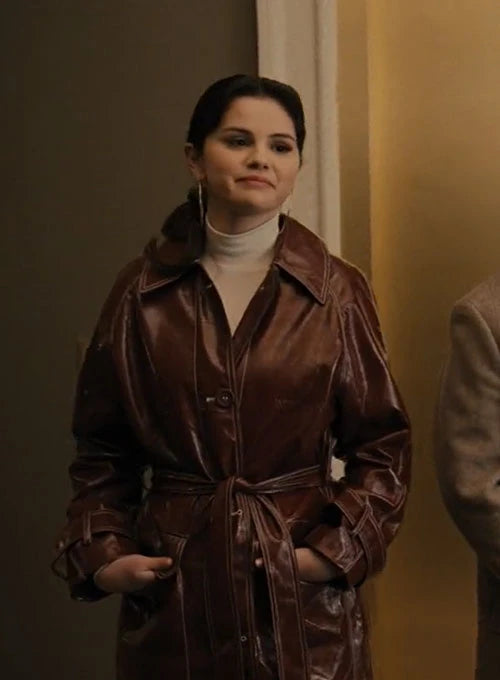 Selena Gomez Only Murders In The Building Leather Coat