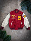 Smiths Leather Sleeve Varsity Jacket
