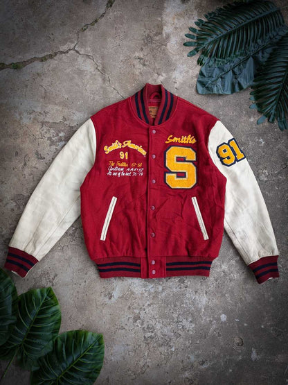Smiths Leather Sleeve Varsity Jacket