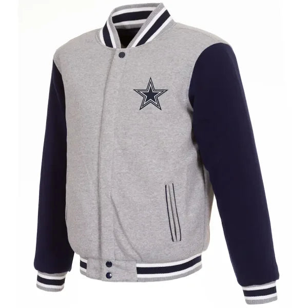 JH Design Dallas Cowboys Gray/Navy Fleece Jacket