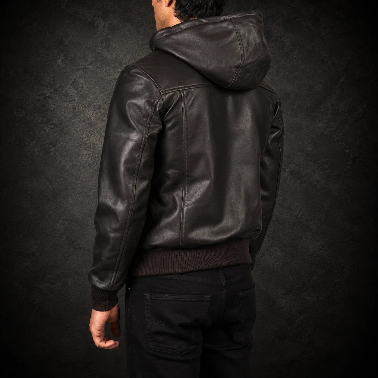 Carter Brown Hooded Leather Bomber Jacket alternate