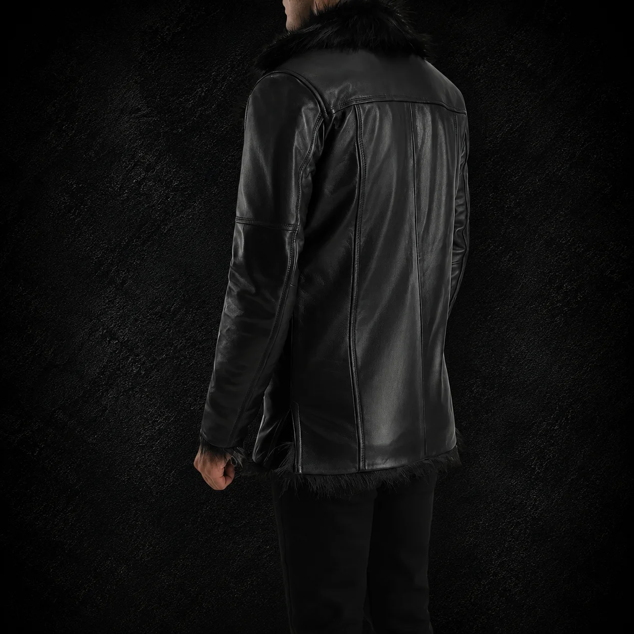 Kingsley Black Leather Coat alternate