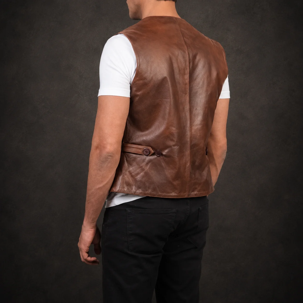 Alden Brown Leather Vest alternate