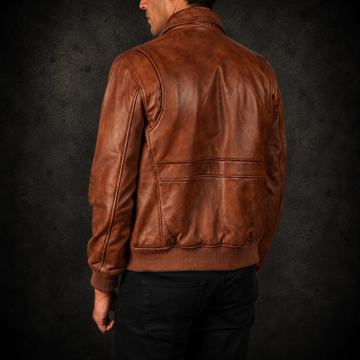 Maddox A-2 Brown Leather Bomber Jacket alternate